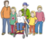 Kinder und Jugendliche stehen zusammen, ein Kind sitzt im Rollstuhl