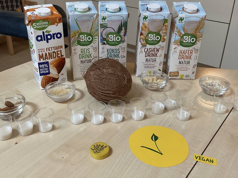 Bild eins zeigt verschiedene Milchpackungen